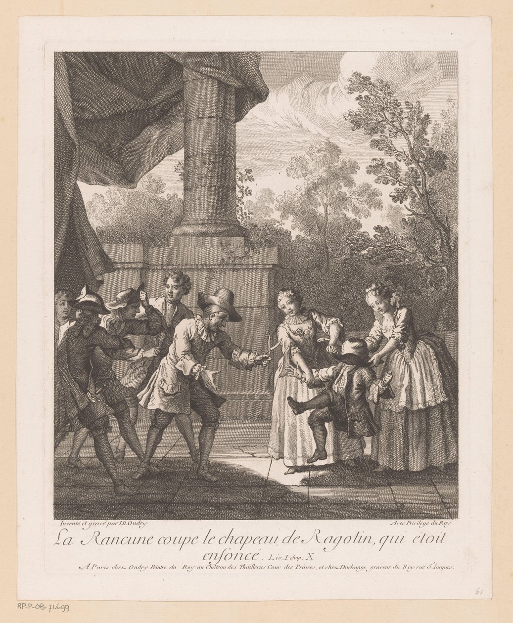 Groll schneidet Ragotin den Hut ab von Jean Baptiste Oudry