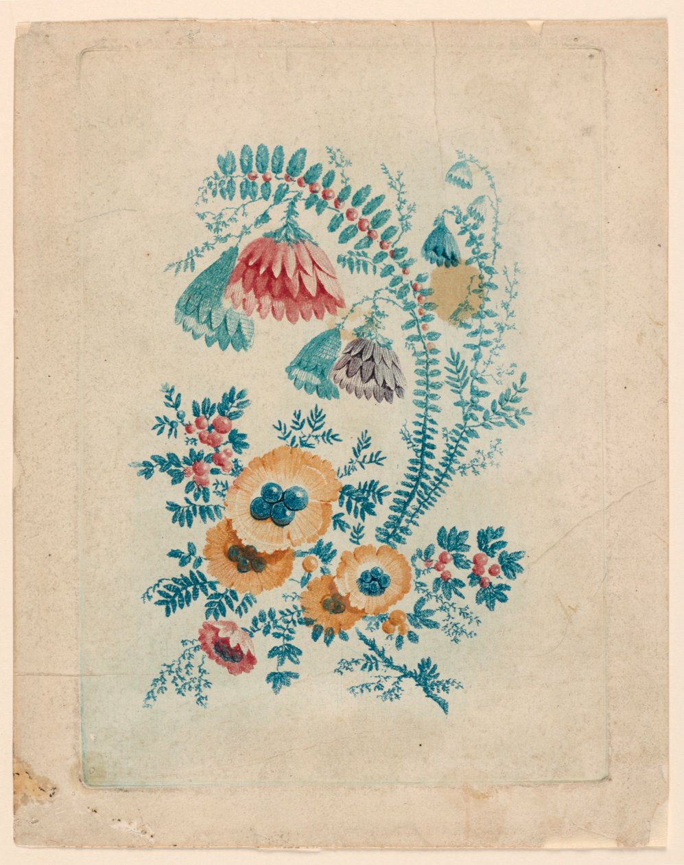 Fantastisches Blumenmotiv aus "Nouvelle Suitte de Cahiers de fleurs idéales" von Jean Baptiste Pillement