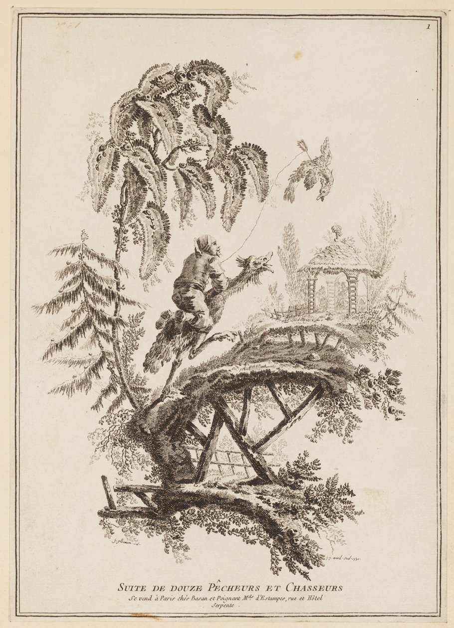 Titelseite, "Suite de douze Pêcheurs et Chasseurs" von Jean Baptiste Pillement