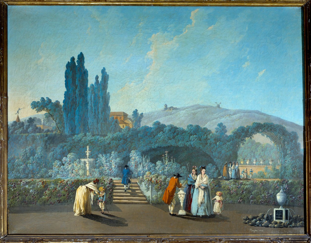Ansicht der Gärten von Benfica in Lissabon im Jahr 1785 Aquarell von Jean Pillement (1728-1808) 1785 Paris, Dekorative Künste von Jean Baptiste Pillement