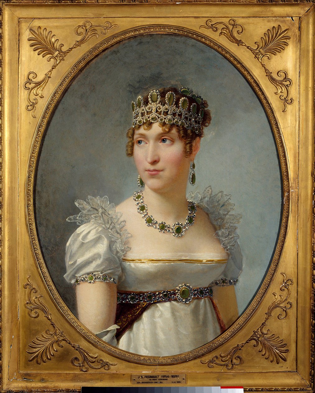 Porträt von Königin Hortense de Beauharnais (1783-1837) Königin von Holland, Ehefrau von Louis Bonaparte. Sie ist die Tochter der Kaiserin Josephine de Beauharnais und die Mutter des zukünftigen Napoleon III. Gemälde von Jean Baptiste Regnault (1754-1829)  von Jean Baptiste Regnault