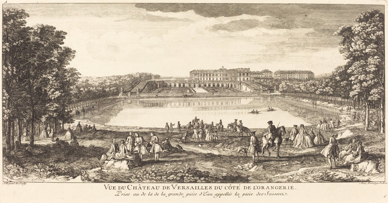 Ansicht des Schlosses von Versailles von der Orangerie-Seite von Jean Baptiste Rigaud