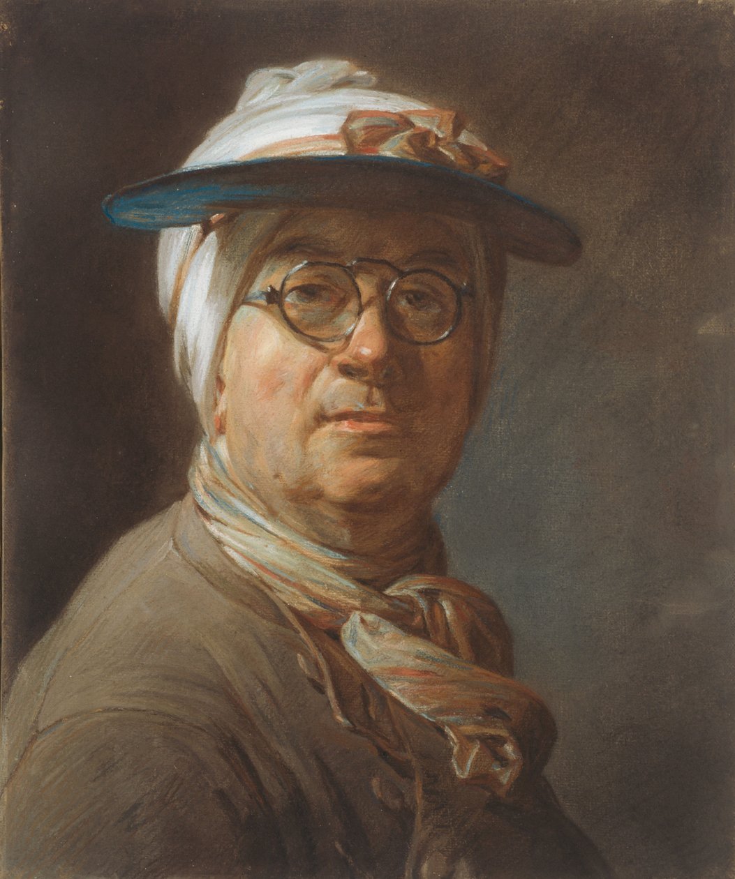 Selbstporträt mit Visier von Jean Baptiste Simeon Chardin
