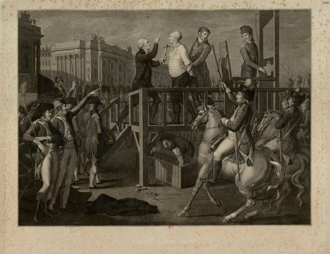 Die Hinrichtung von Ludwig XVI. auf dem Place de la Révolution am 21. Januar 1793, ca. 1794 von Jean Baptiste Verite