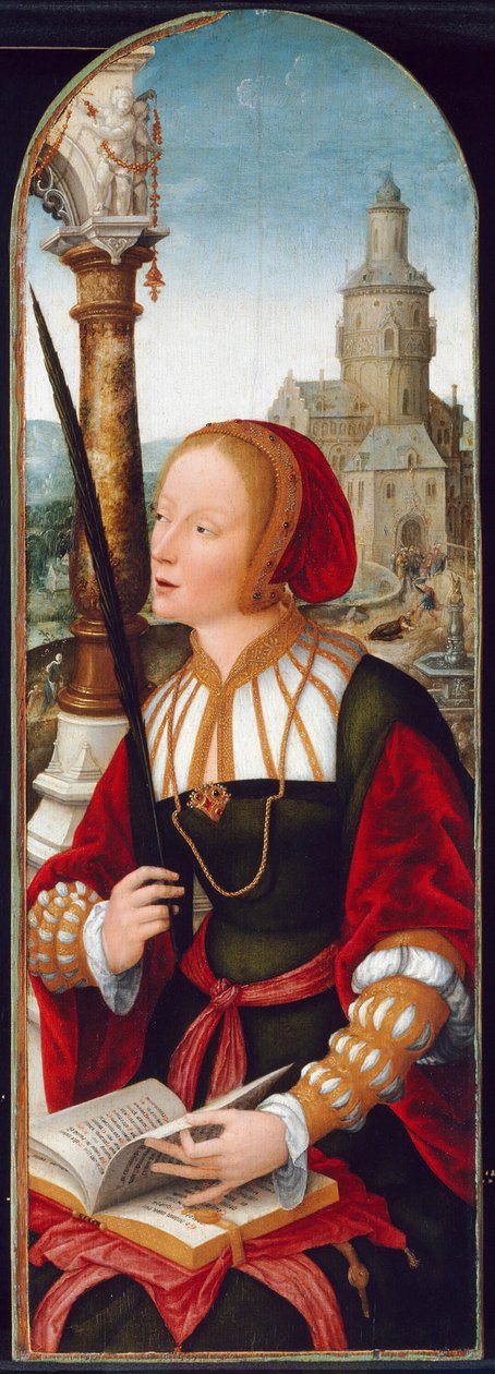 Die heilige Barbara, ca. 1520 von Jean Bellegambe