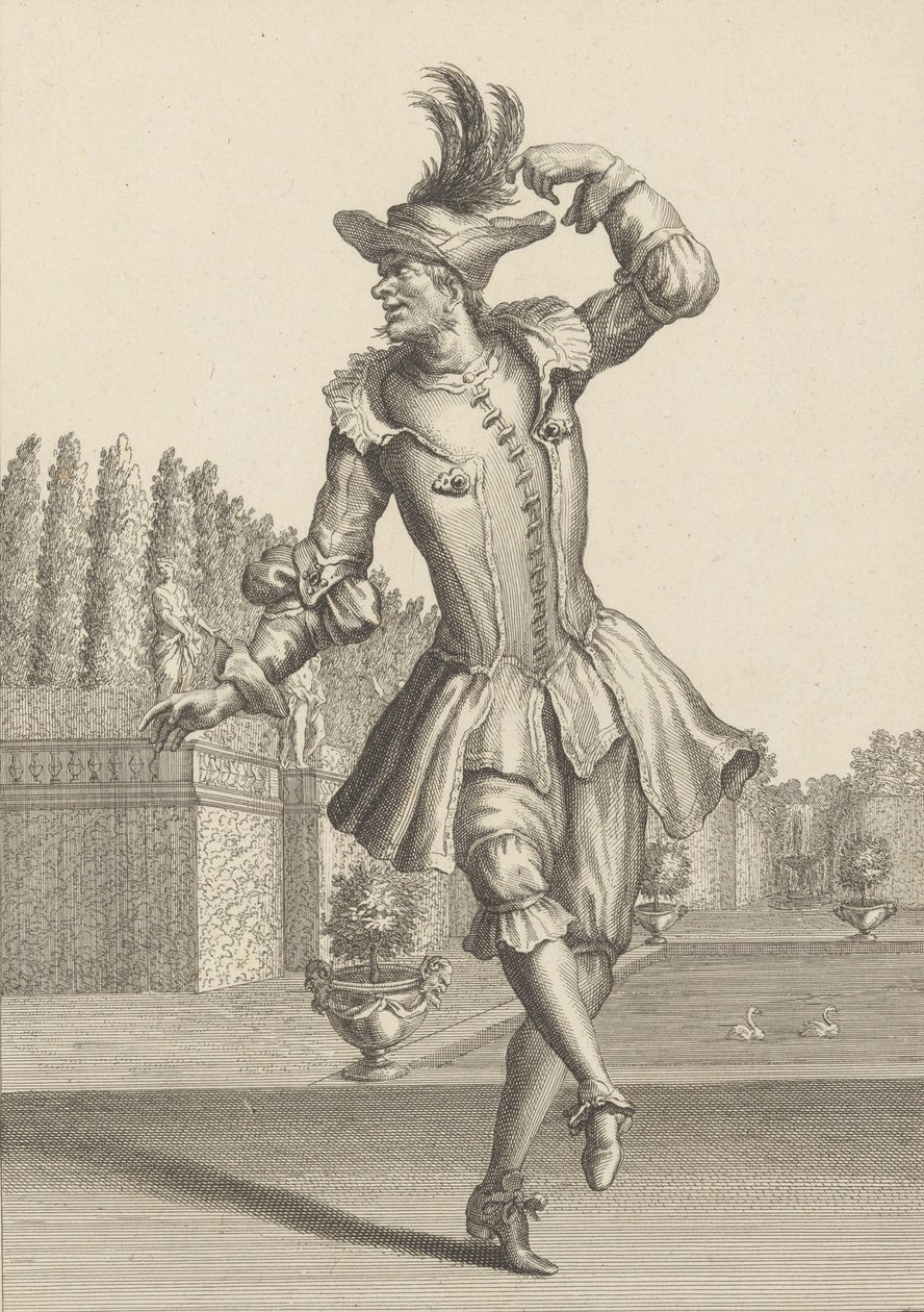 Du Moulin in Bauernkleidung tanzt in der Oper von Jean Berain