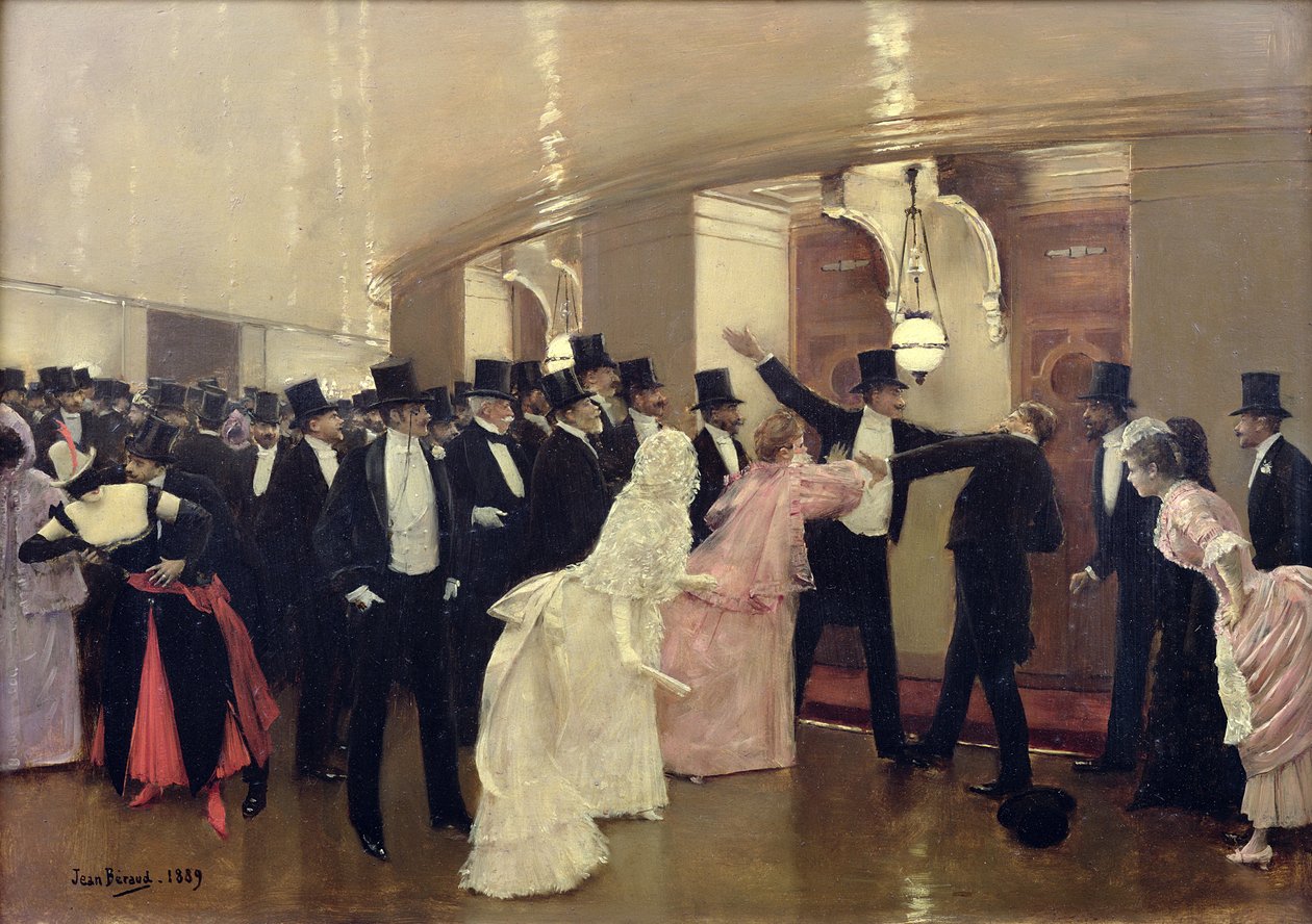 Ein Streit in den Korridoren der Oper, 1889 von Jean Beraud