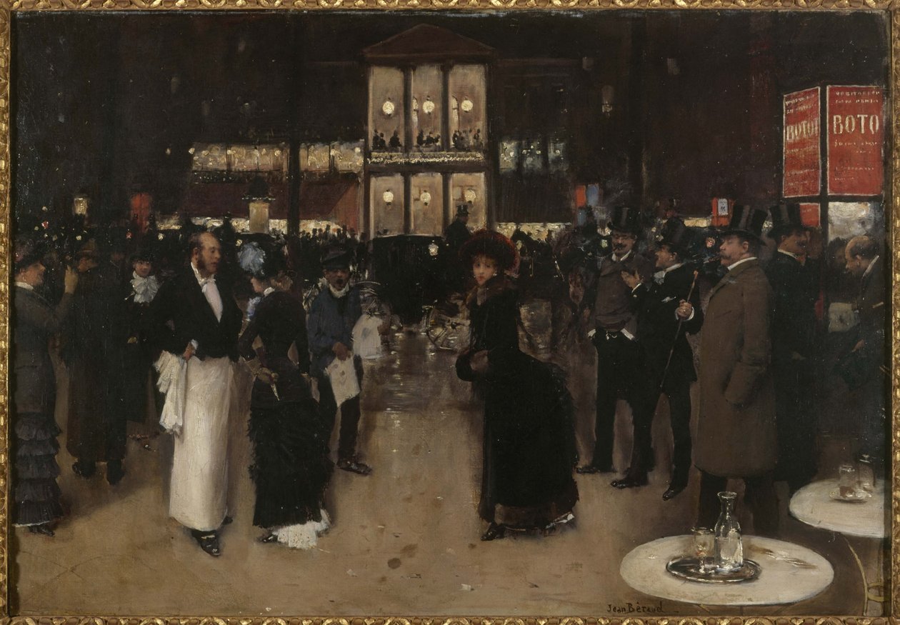 Boulevard Montmartre bei Nacht, vor dem Théâtre des Variétés, ca. 1885 von Jean Beraud