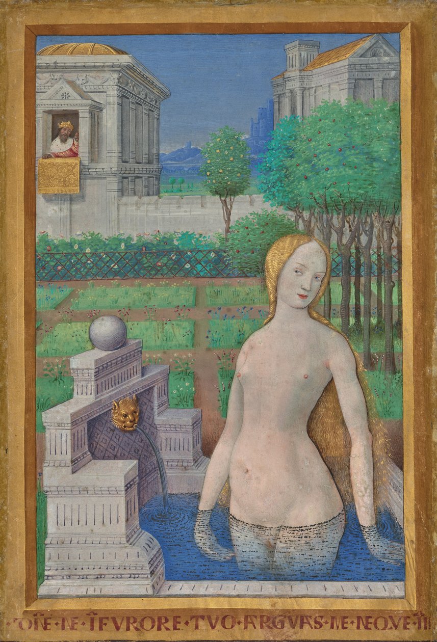 Bathseba beim Baden von Jean Bourdichon