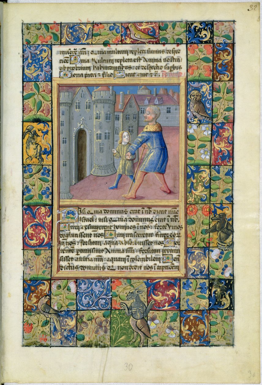 Die Heilung des Blinden, Johannes 9:1-7 aus den Stundenbuch von Louis d