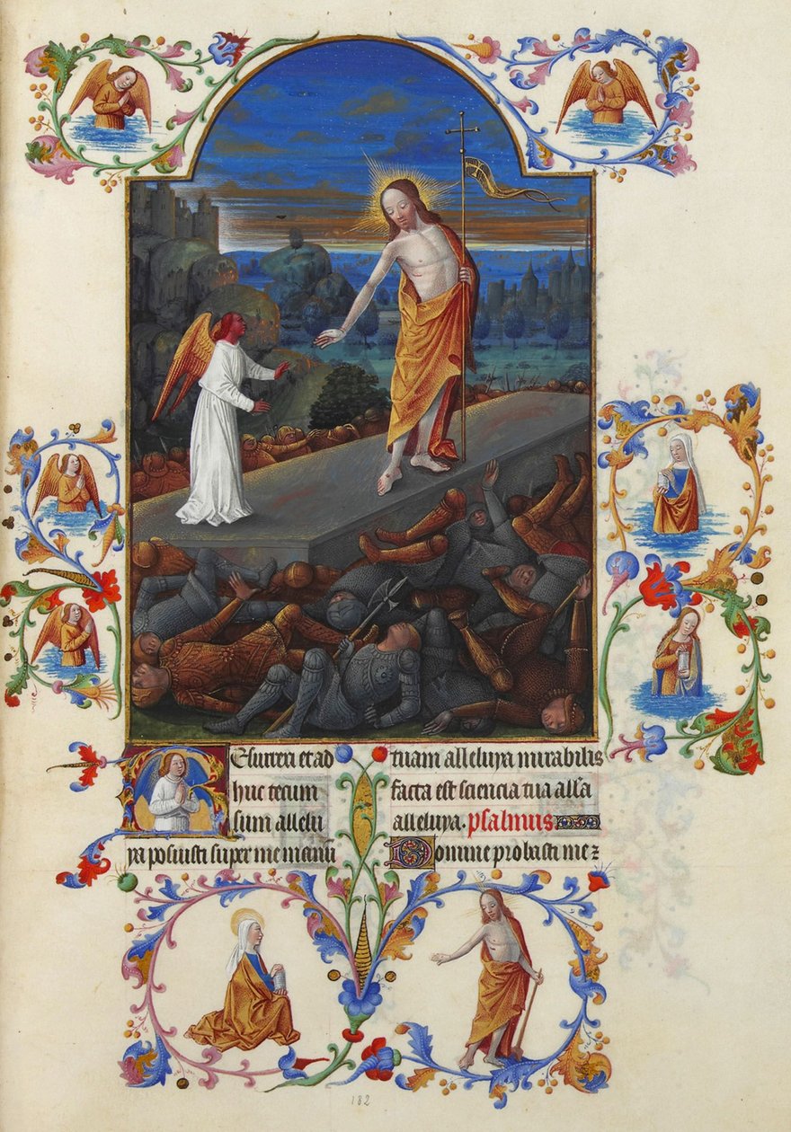 Très Riches Heures des Herzogs von Berry Folio 182, verso - Die Auferstehung Jesu Christi von Jean Colombe