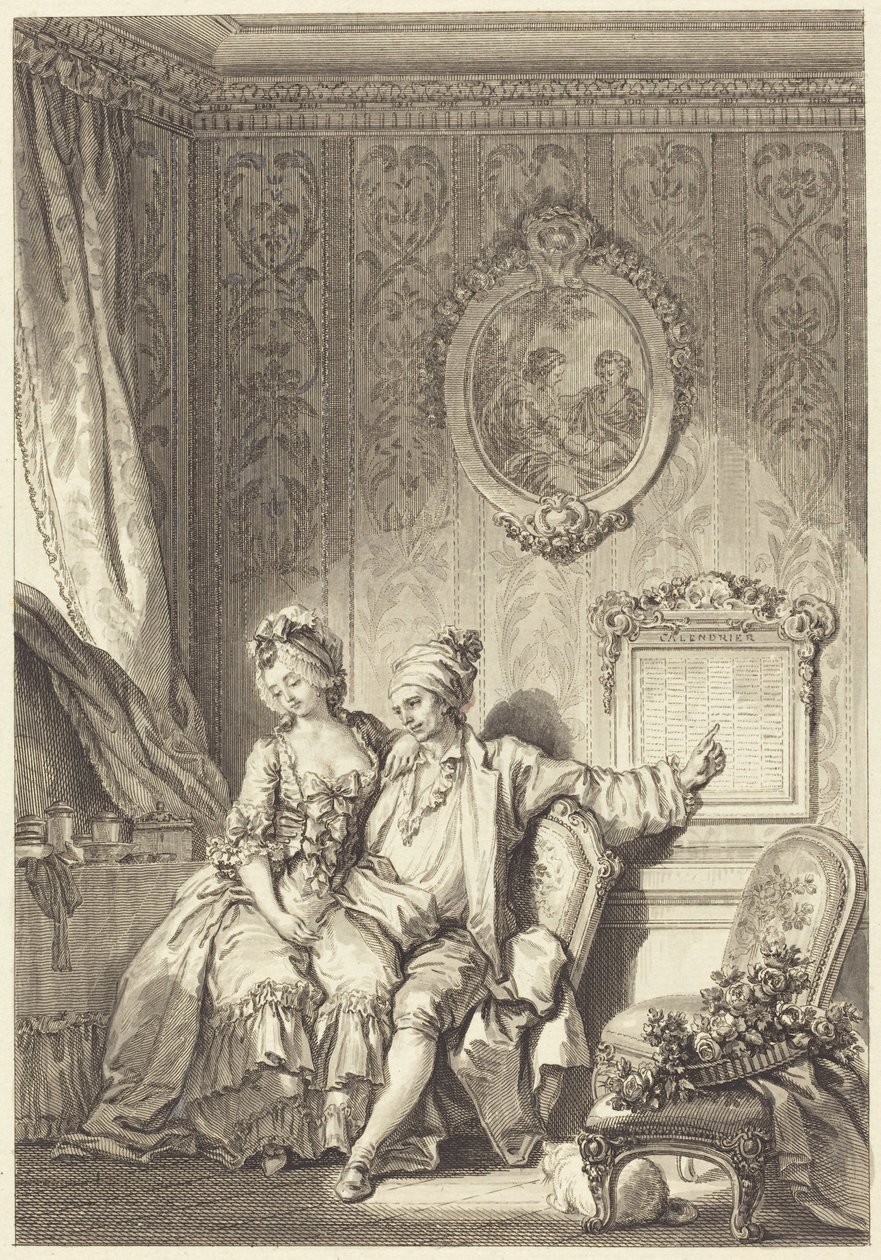 Der Kalender der Alten von Jean Dambrun after Jean Honoré Fragonard
