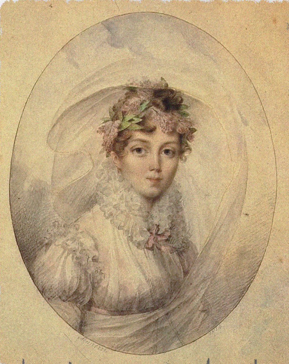 Porträt von Prinzessin Sinaida Alexandrowna Wolkonskaja 1792-1862 von Jean Désiré Muneret