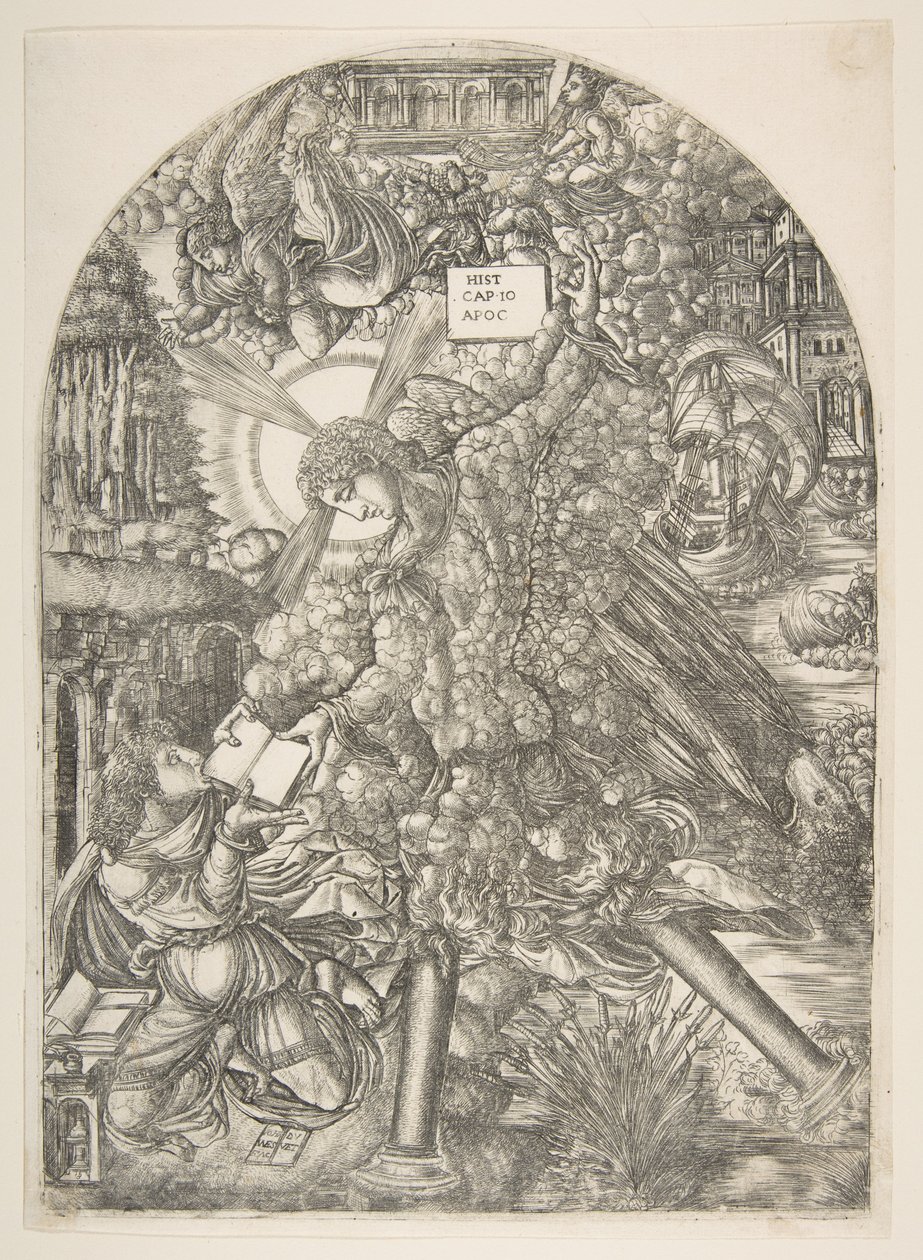 Der Engel gibt dem Heiligen Johannes das Buch zu essen, aus der Apokalypse von Jean Duvet
