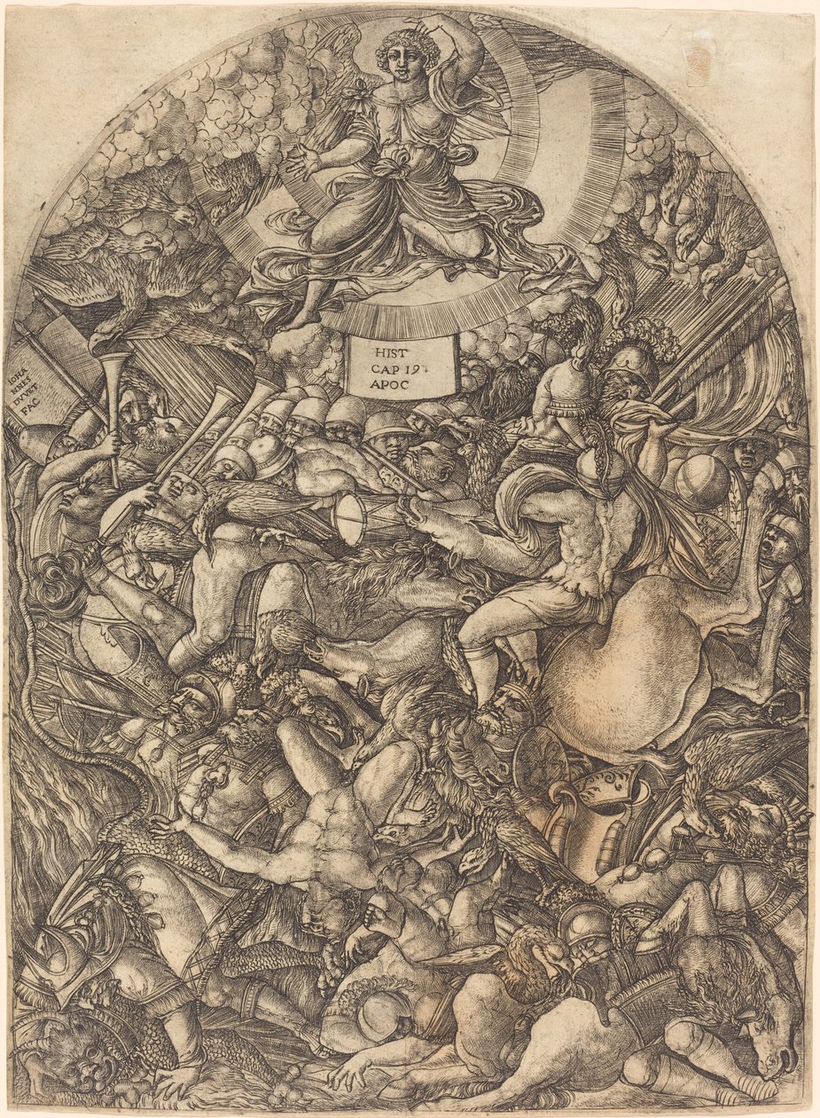 Der Engel in der Sonne ruft die Raubvögel von Jean Duvet