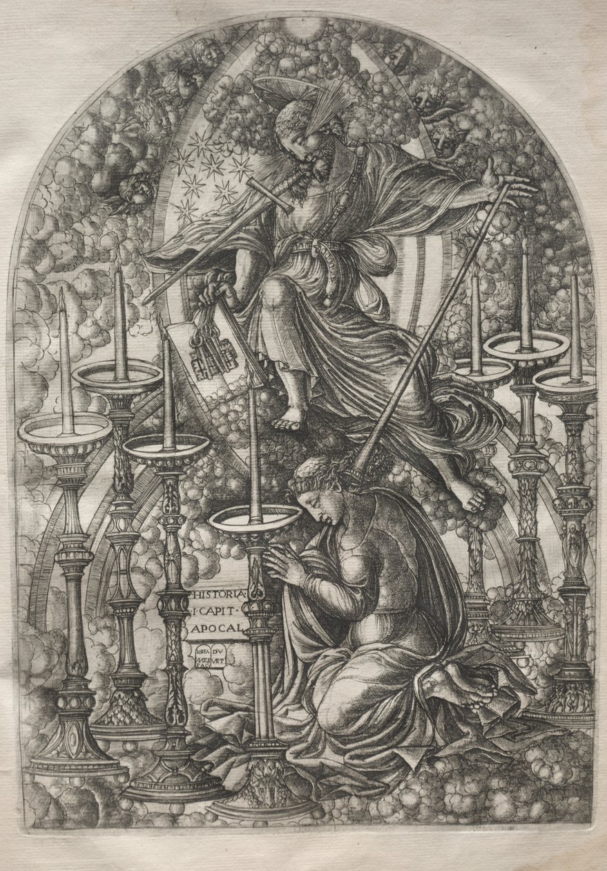 Die Apokalypse: St. Johannes sieht sieben goldene Leuchter von Jean Duvet