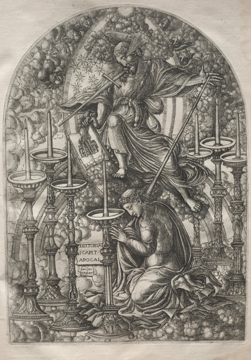 Die Apokalypse: St. Johannes sieht sieben goldene Leuchter, 1546-1556 von Jean Duvet