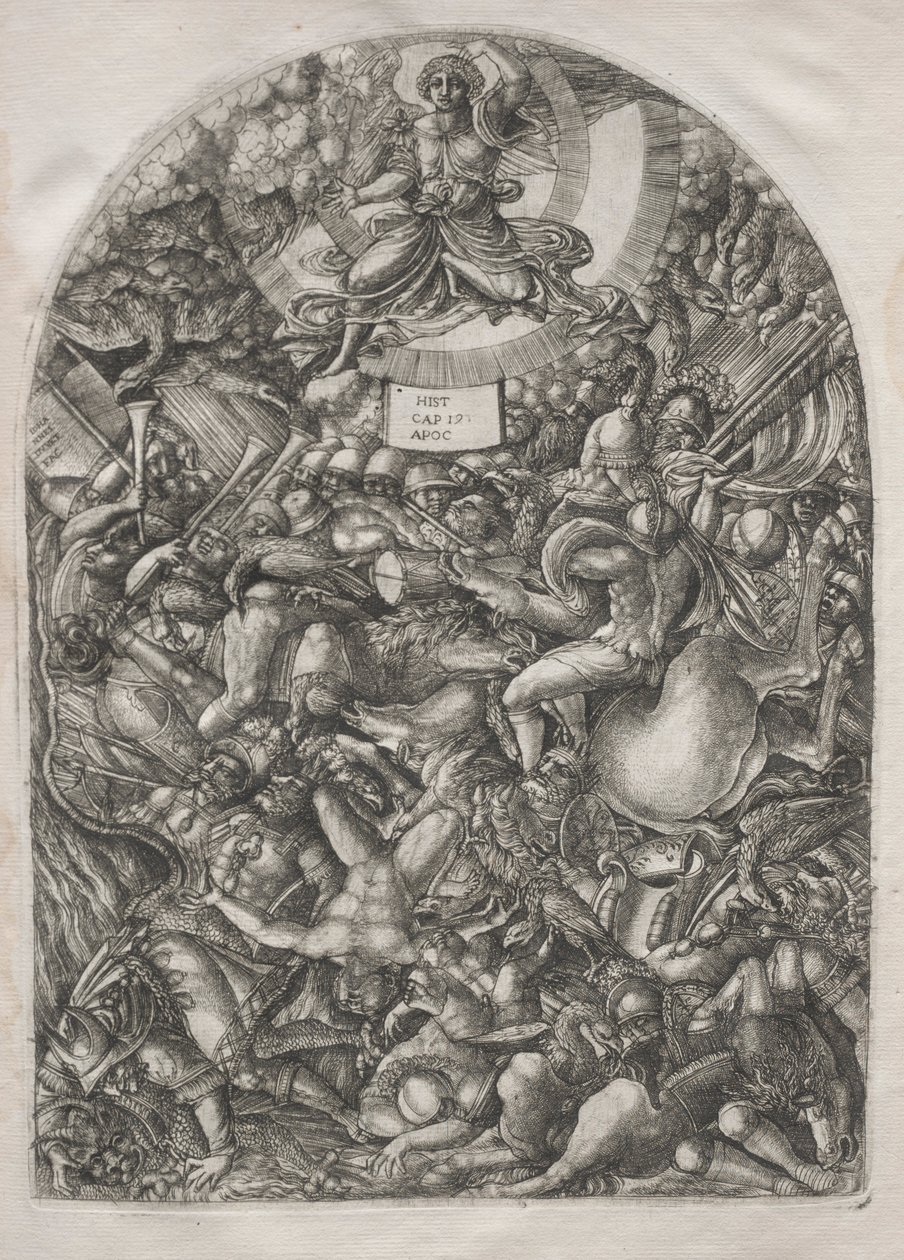 Die Apokalypse: Der Engel in der Sonne ruft die Raubvögel, 1546-1556 von Jean Duvet