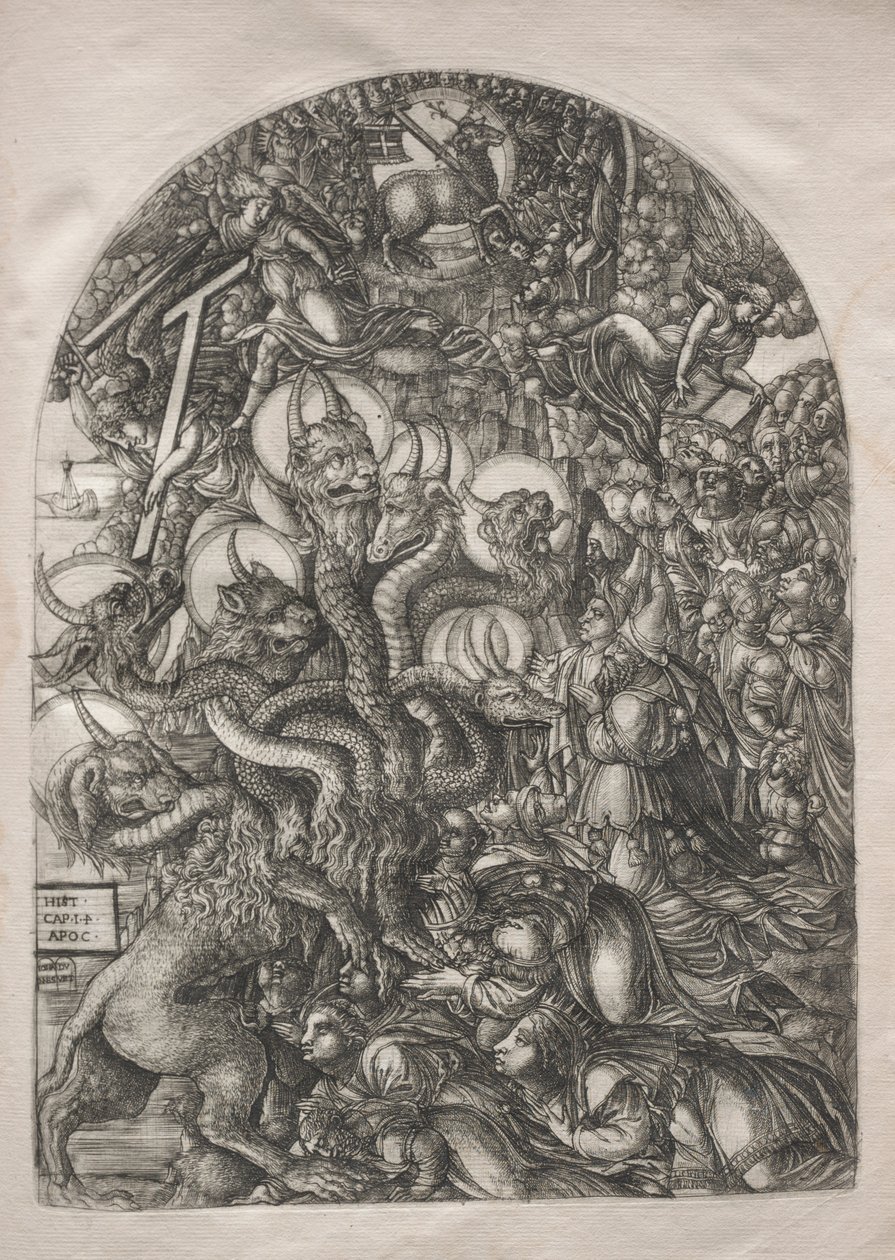 Die Apokalypse: Das Tier mit sieben Köpfen und zehn Hörnern, 1546-1556 von Jean Duvet