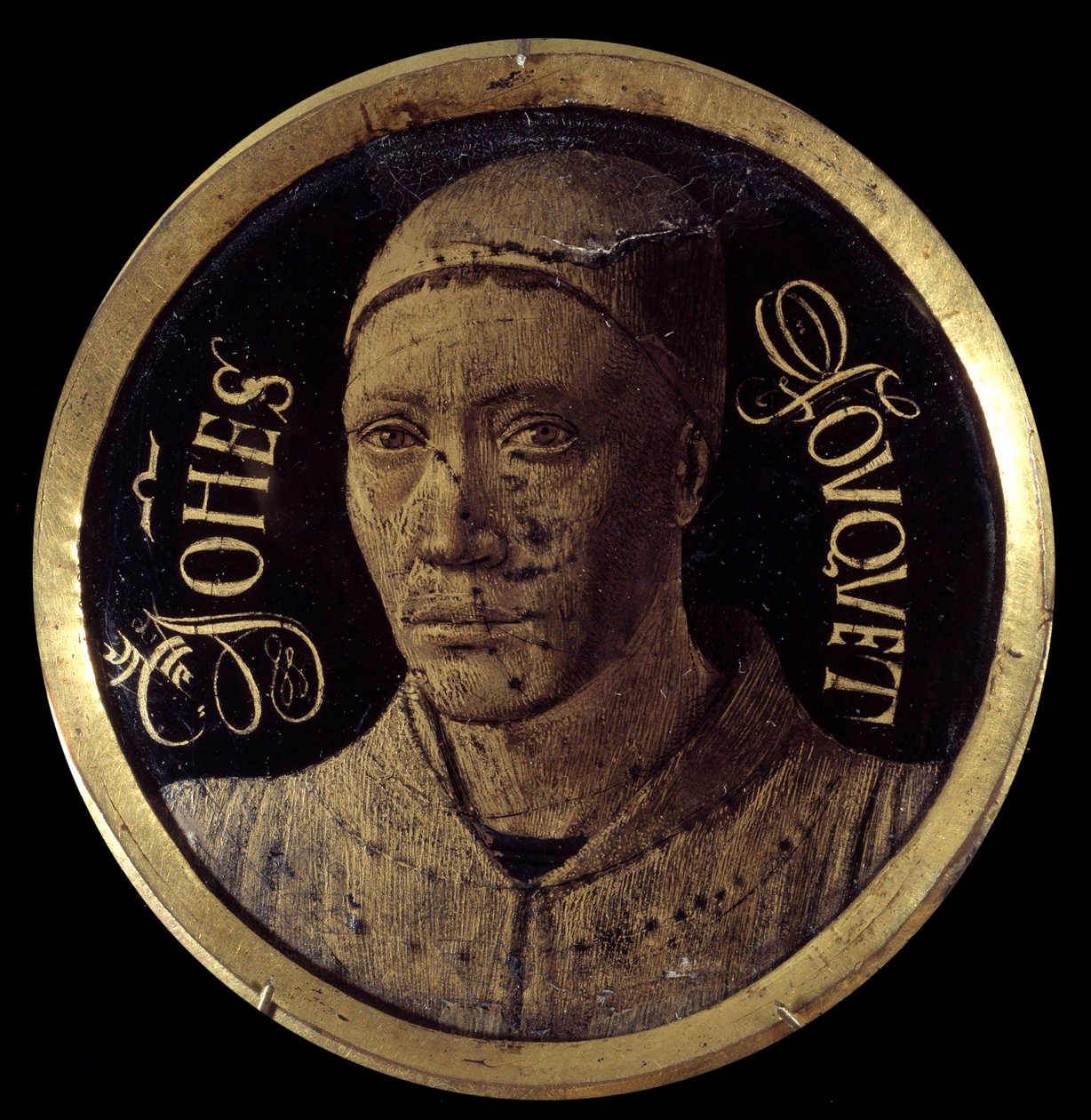 Selbstporträt aus dem Diptychon von Notre-Dame de Melun von Jean Fouquet