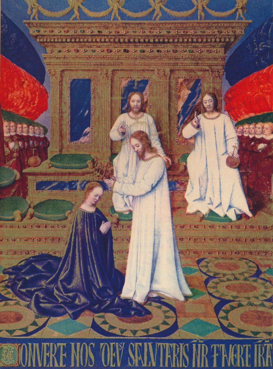 Die Krönung der Jungfrau, um 1455, 1939 von Jean Fouquet