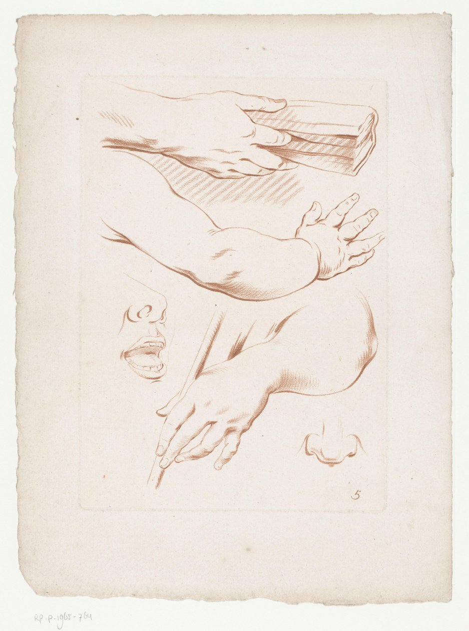 Komposition mit Armen, Nase und Teil eines Gesichts von Jean Francois Janinet