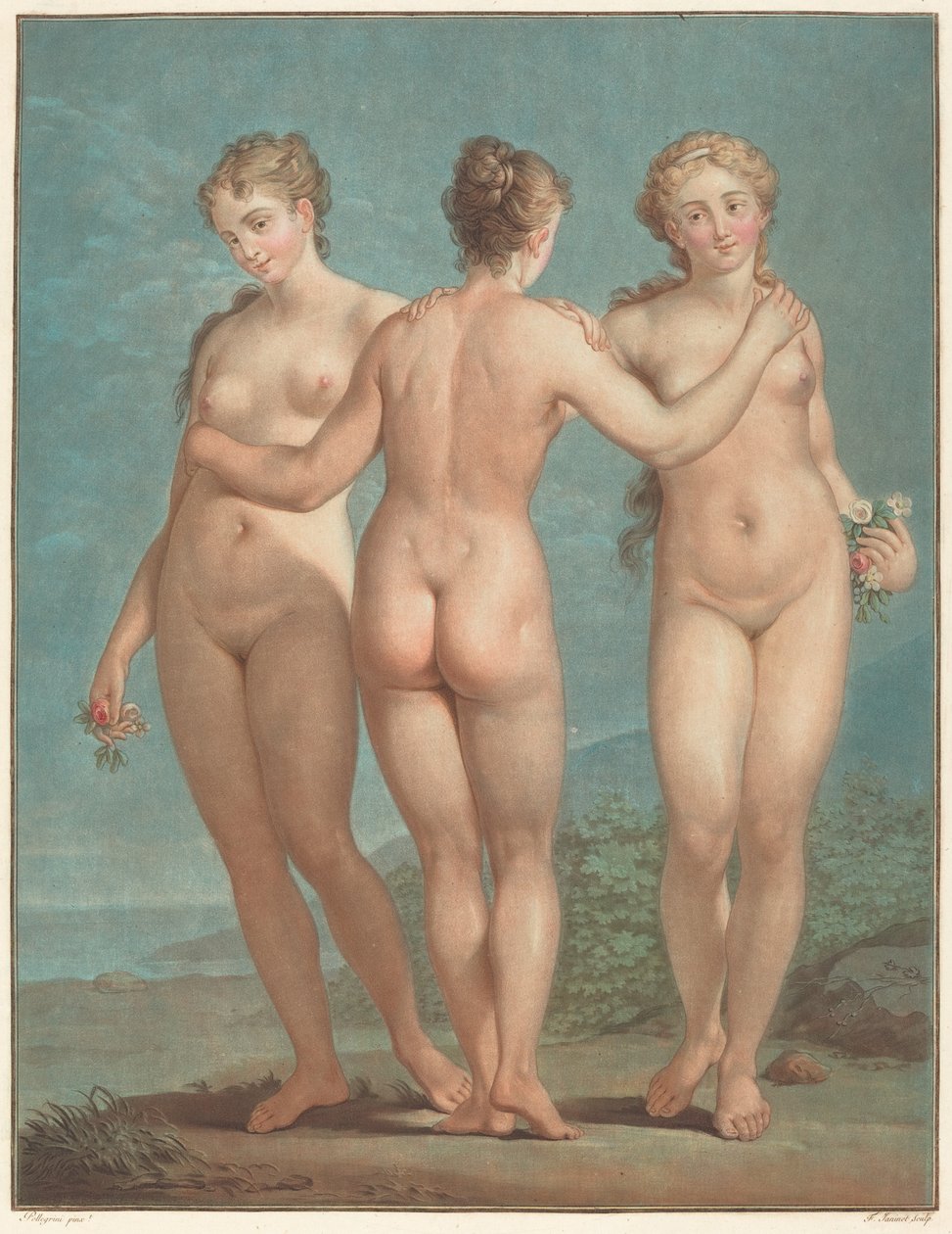 Die drei Grazien von Jean Francois Janinet