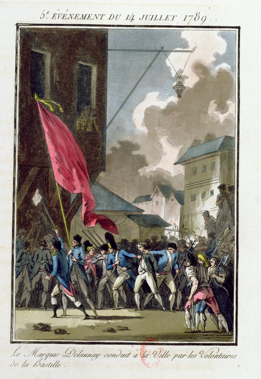 Marquis Bernard Rene Jordan de Launay 1740 89 Gouverneur der Bastille wird am 14. Juli 1789 zum Hotel de Ville gefuhrt