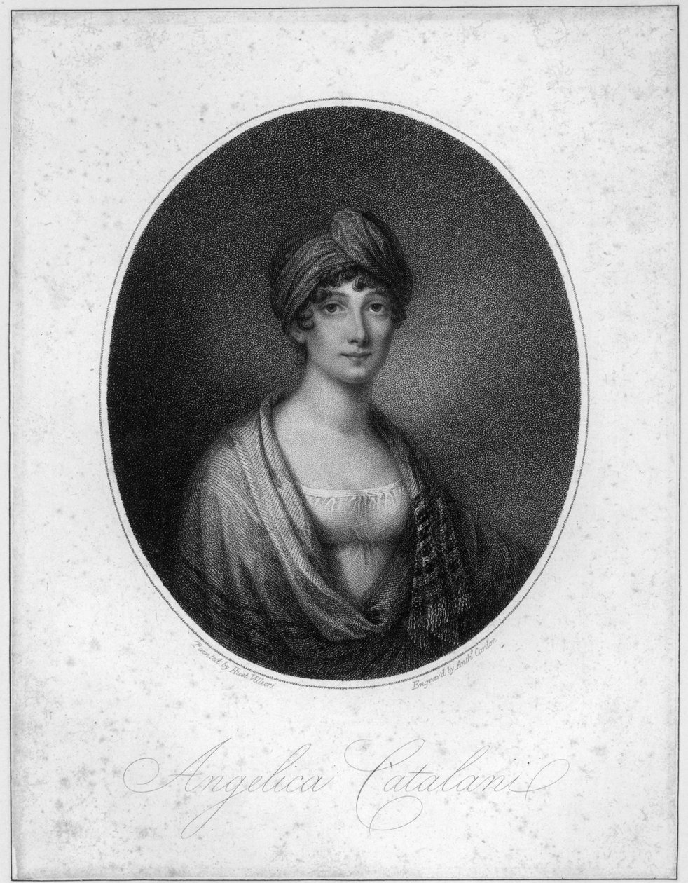 Angelica Catalani, graviert von Antoine Cardon von Jean Francois Marie Huet Villiers
