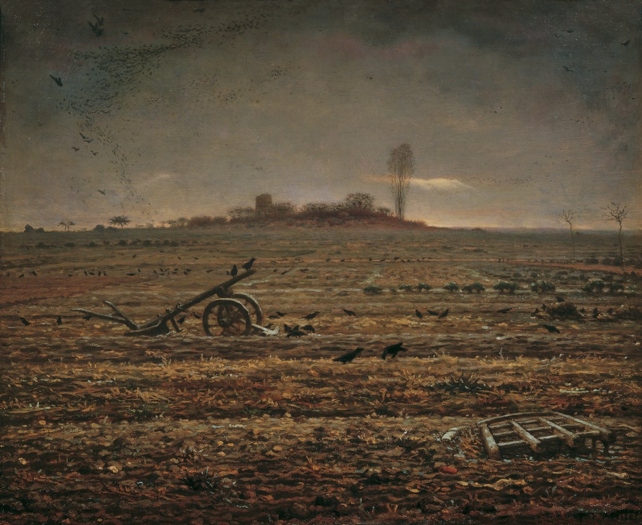 Die Ebene von Chailly mit Egge und Pflug von Jean Francois Millet