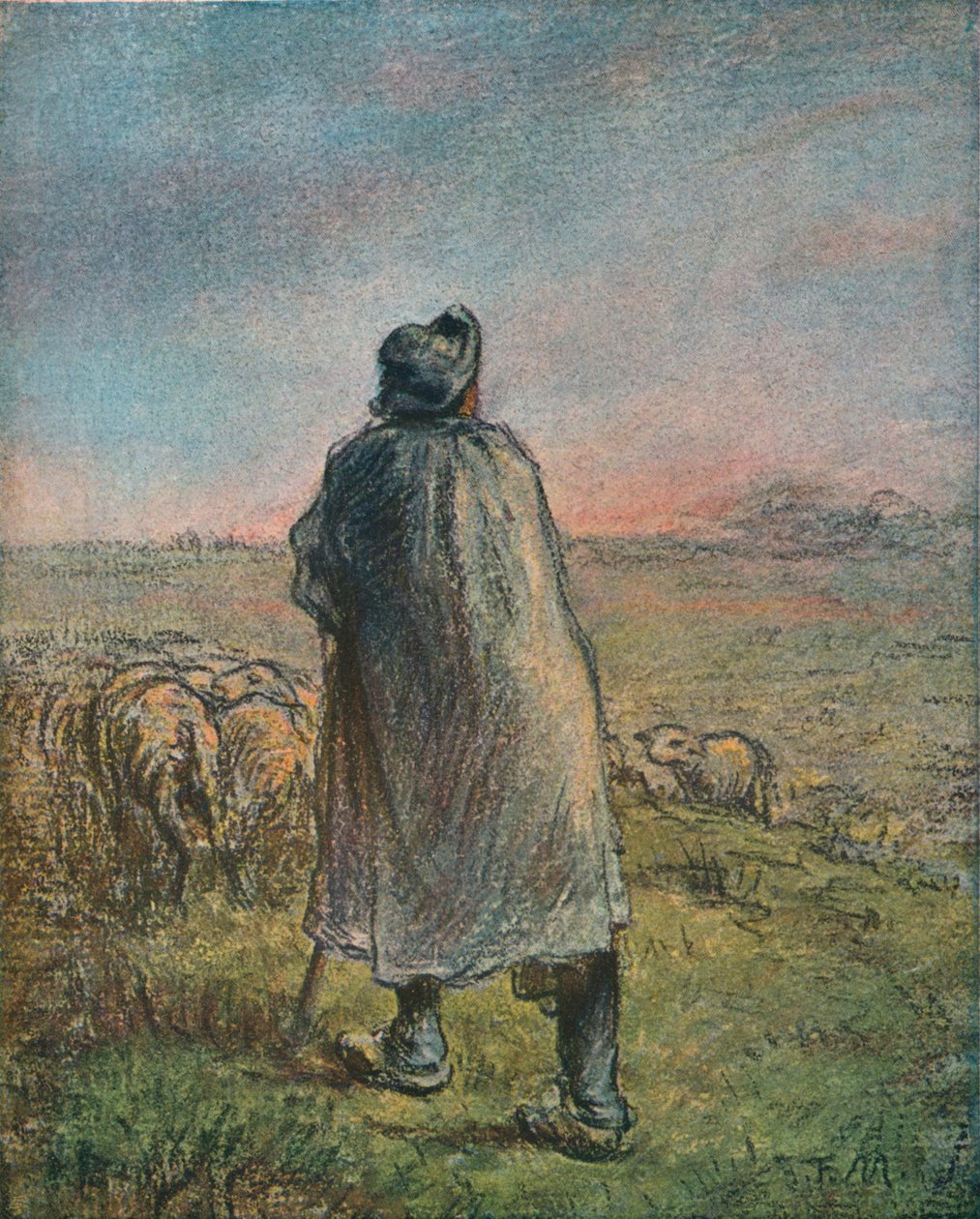 Der Hirte, 19. Jahrhundert von Jean-Francois Millet