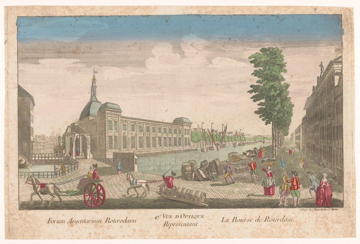Ansicht der Börse in Rotterdam von Jean François Daumont