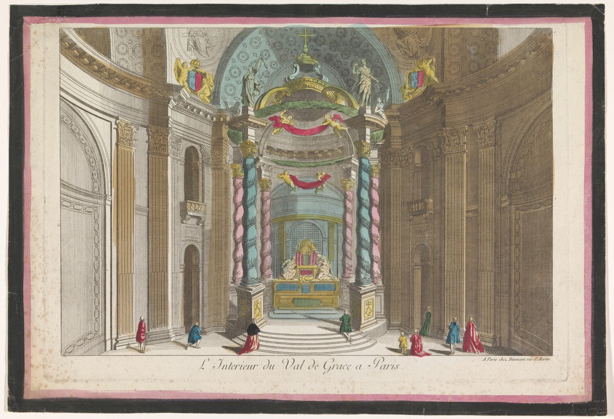 Gezicht op het interieur van de kerk Val-de-Grâce te Parijs von Jean François Daumont