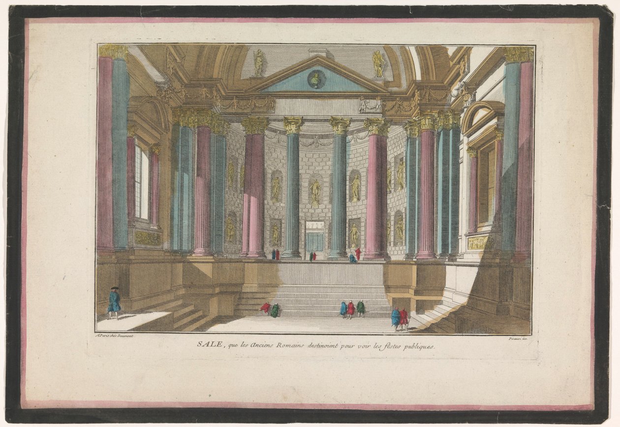 Ansicht des Innenraums eines römischen Bauwerks von Jean François Daumont