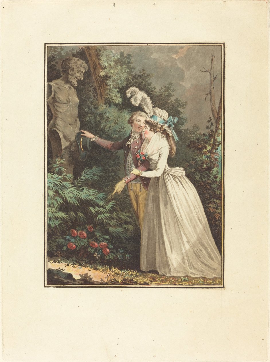 Ah! Lass mich doch sehen von Jean François Janinet after Nicolas Lavreince