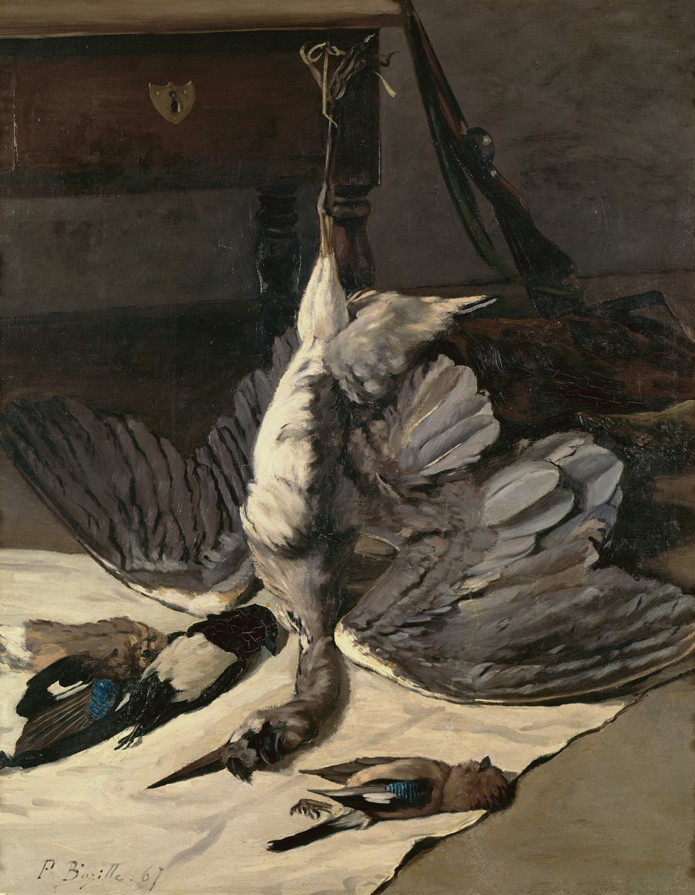 Stillleben mit Reiher, 1867 von Jean Frederic Bazille
