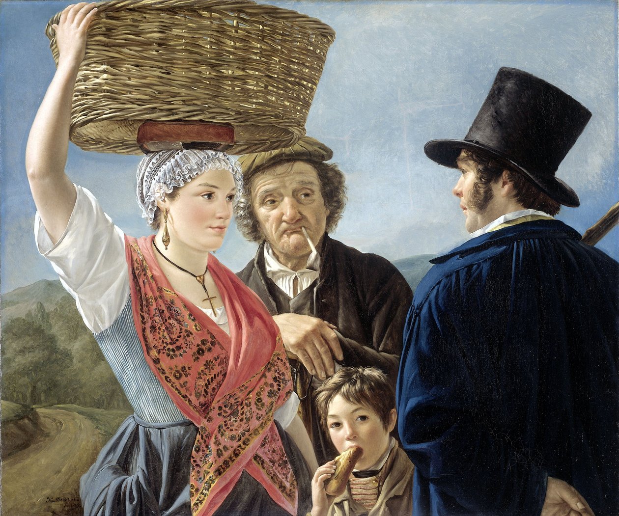 Marktklatsch, 1827 von Jean Henri de Coene: Kunstdruck