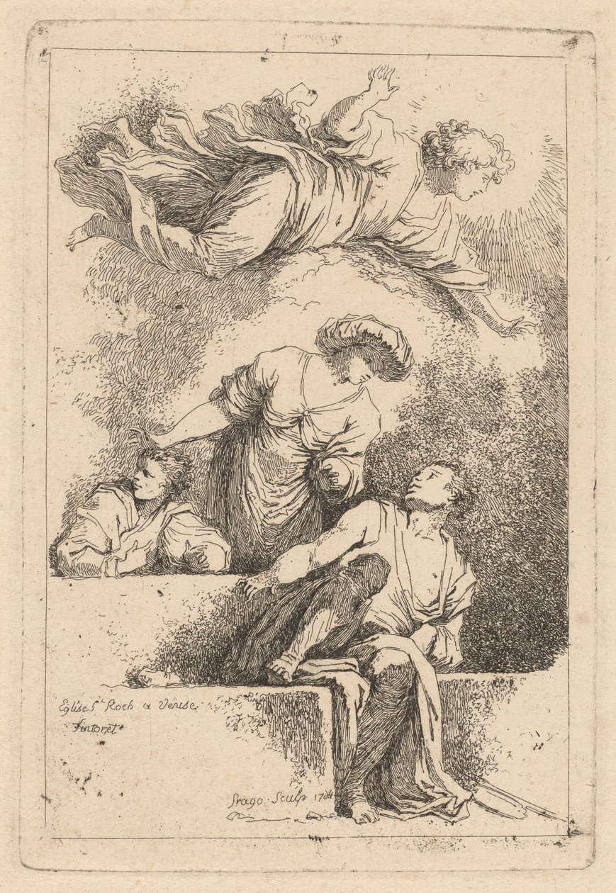 Die Jünger am Grab von Jean Honoré Fragonard after Jacopo Tintoretto