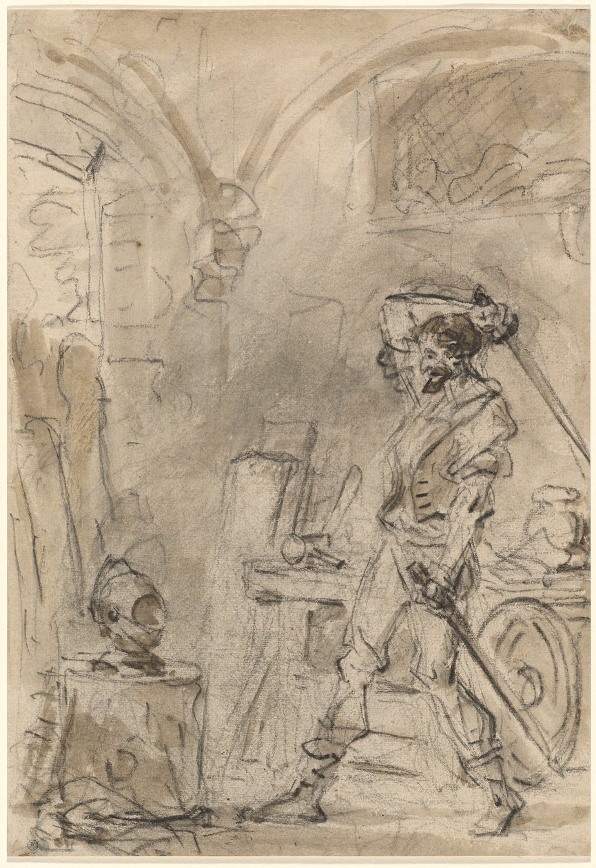 Don Quijote kurz vor dem Schlag auf den Helm von Jean Honore Fragonard