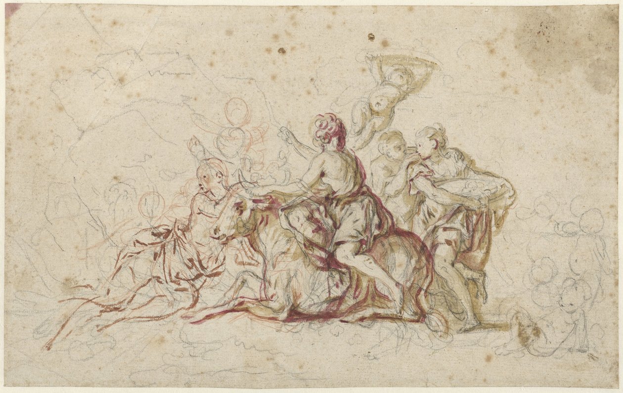 Europa von Jupiter in Gestalt eines Stiers entführt (?) von Jean Honore Fragonard