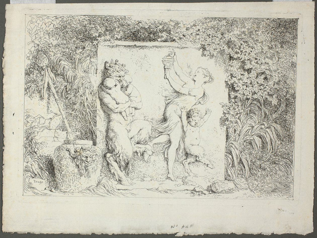 Familie der Satyrn, aus Bacchanales oder Satyrspiele von Jean Honore Fragonard