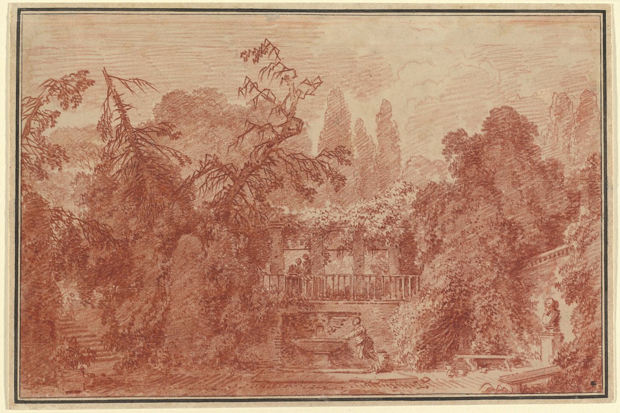 Terrasse und Garten einer italienischen Villa von Jean Honore Fragonard