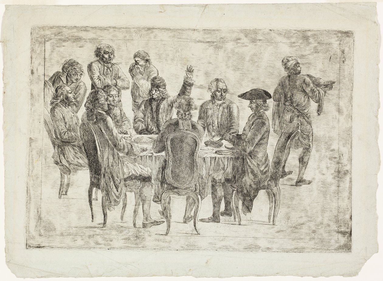 Das Frühstück von Voltaire in Ferney oder Das Abendessen der Philosophen von Jean Huber