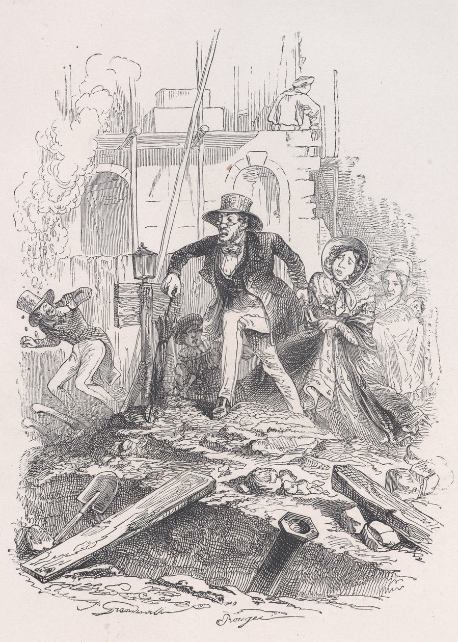Nicht nur kann der Pariser eine kräftigende Übung machen, sondern er erwirbt auch die Sicherheit o..., 1843 von Jean Ignace Isidore Gérard