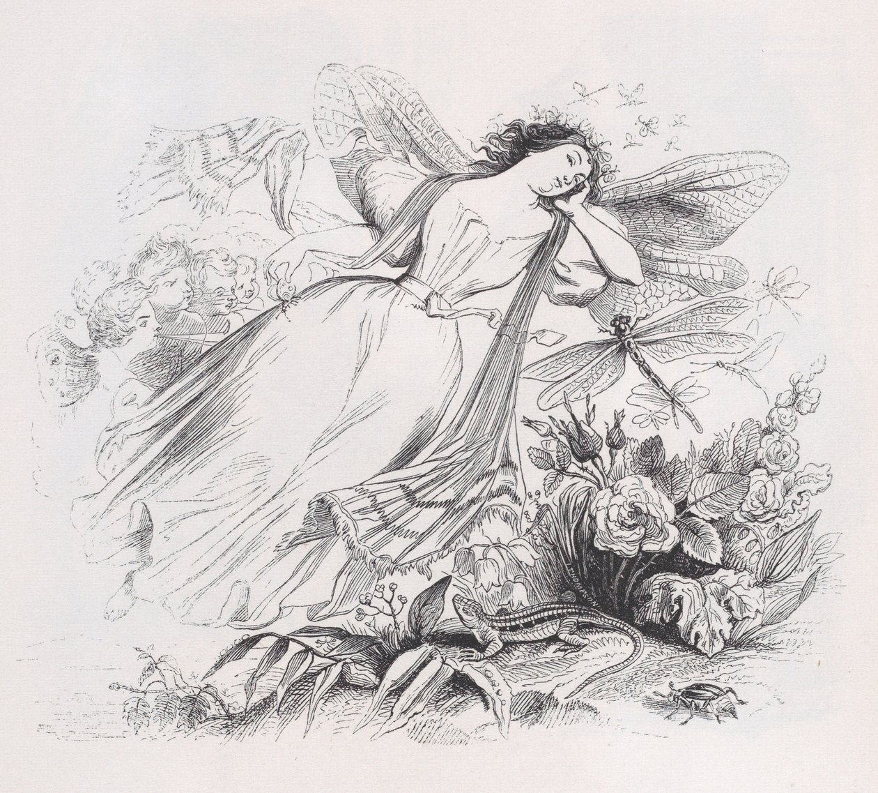 Die Sylphide aus den gesammelten Werken von Béranger, 1836 von Jean Ignace Isidore Gérard