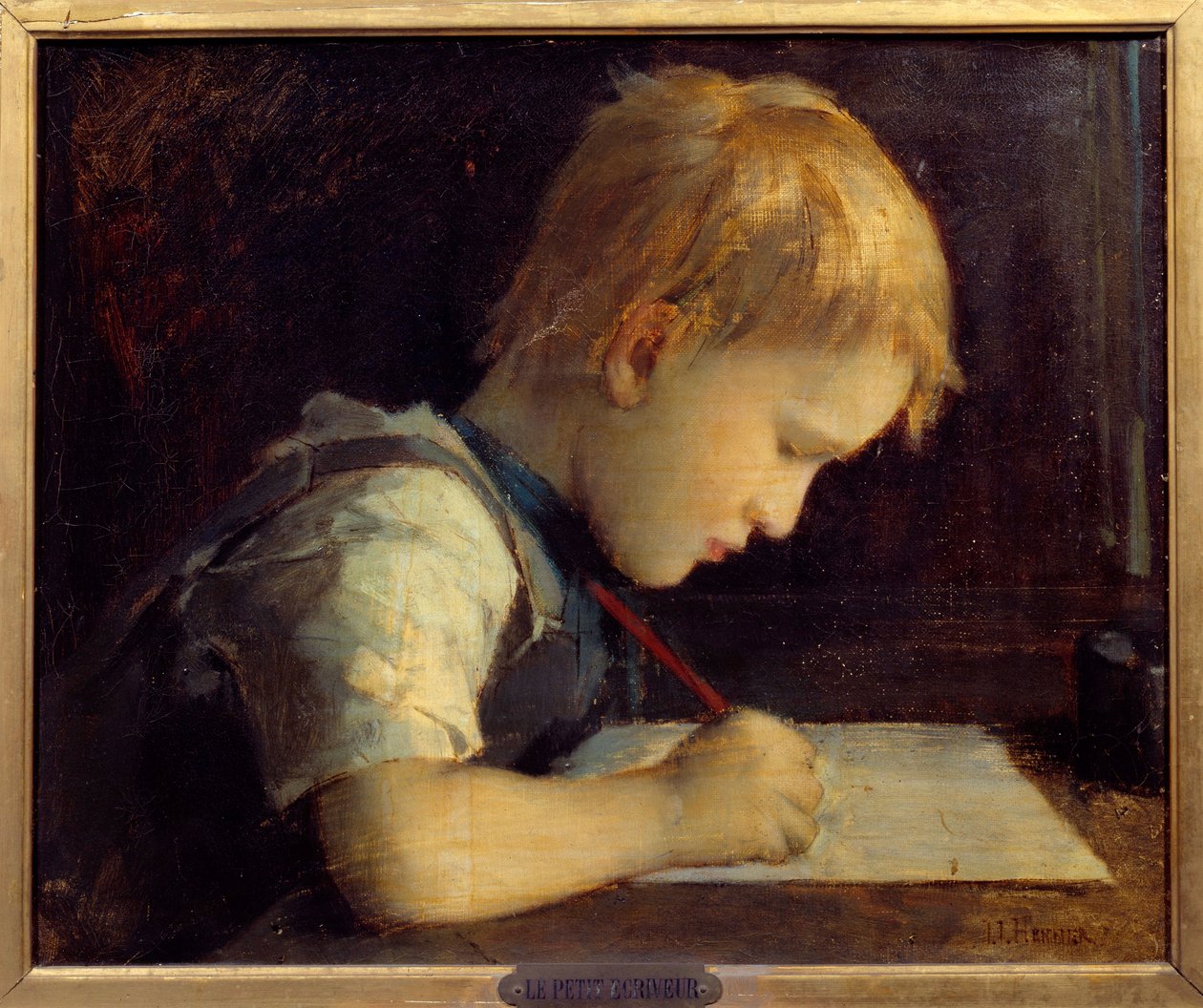 Der kleine Schriftsteller Paul Henner, Neffe des Künstlers. Gemälde von Jean Jacques Henner 19. Jahrhundert Paris, Musee du Petit Palais von Jean Jacques Henner
