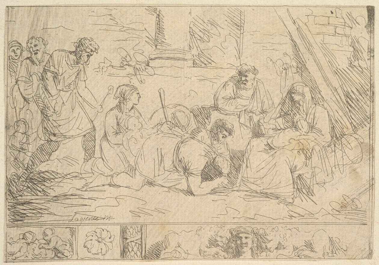Die Anbetung der Hirten von Jean Jacques Lagrenee