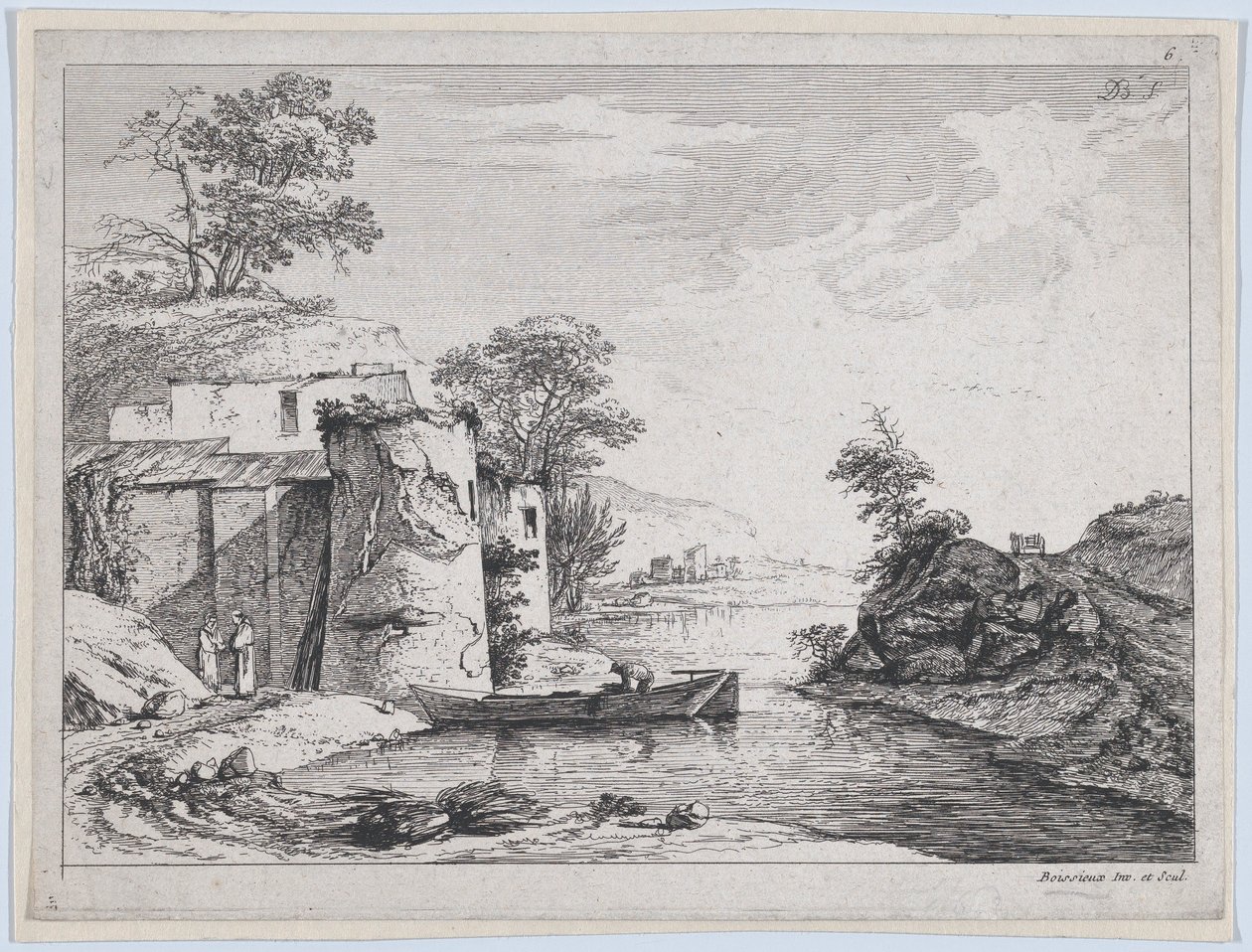 Alte Türme am Flussufer von Jean Jacques de Boissieu