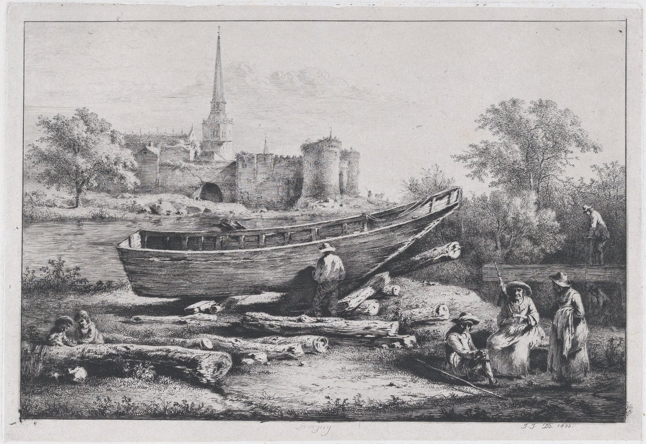 Die Baustelle in Savigny von Jean-Jacques de Boissieu