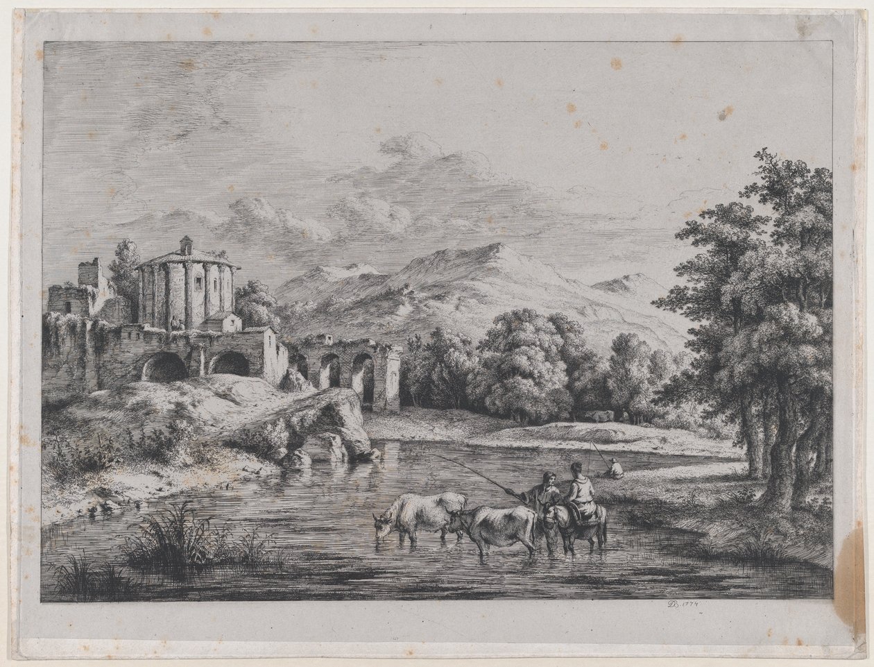 Ansicht des Tempels der Vesta von Jean Jacques de Boissieu
